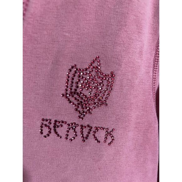 Women's Rerock Luxury Denim Hoodie Sweatshirt , Pink, M - Picture 4 of 4